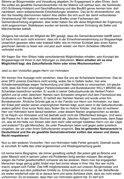 offener Brief an die SPD Fraktion